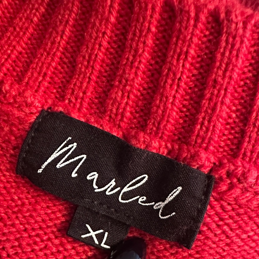 Marled Red Crew Neck Sweater - Picture 2 of 2